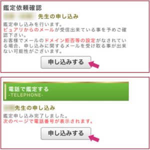 鑑定開始までの流れ②鑑定の申し込み